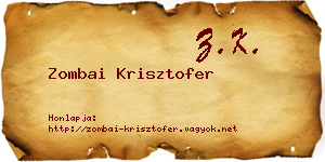 Zombai Krisztofer névjegykártya